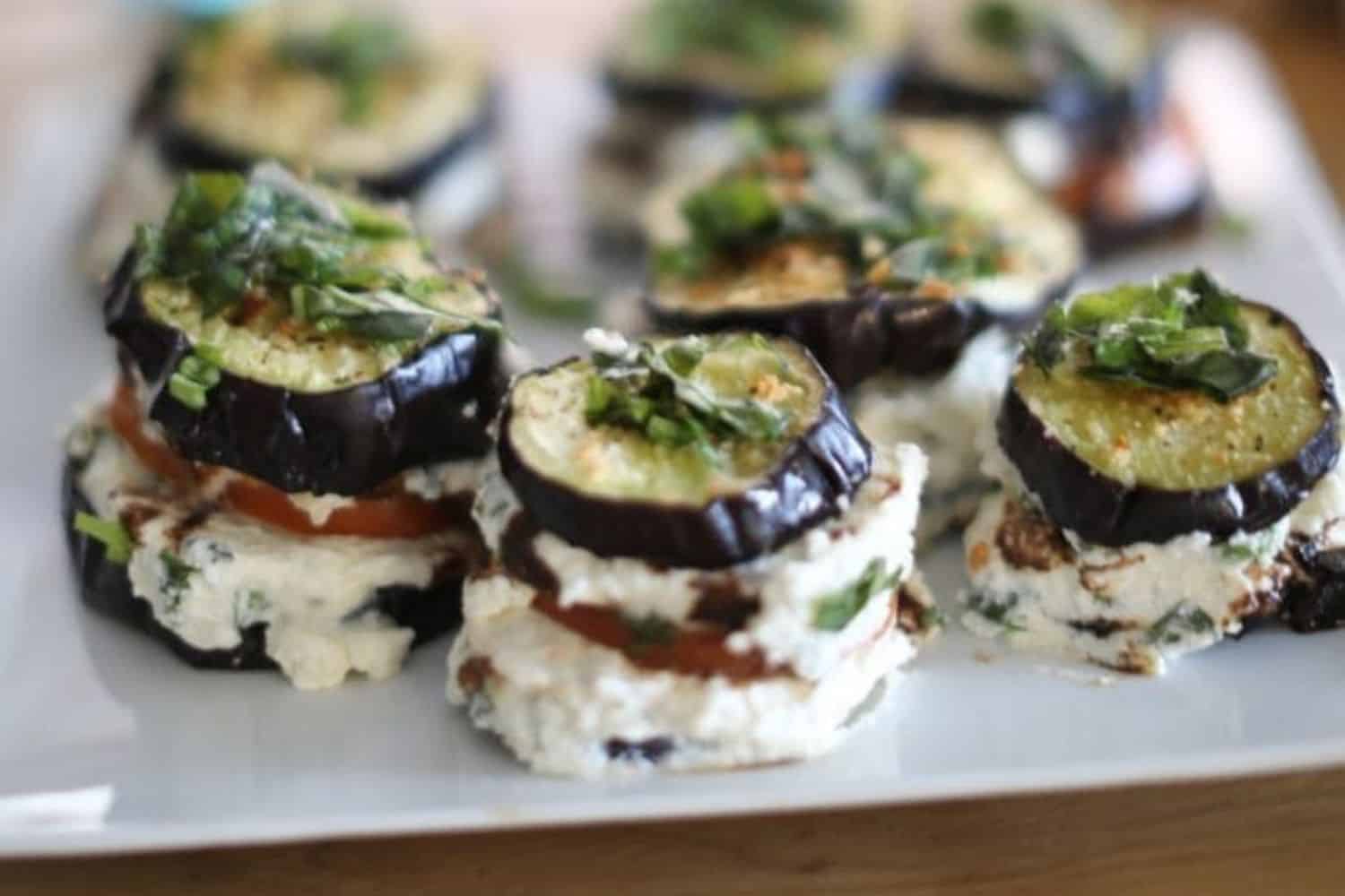eggplant stacks with vegan ricotta cheese