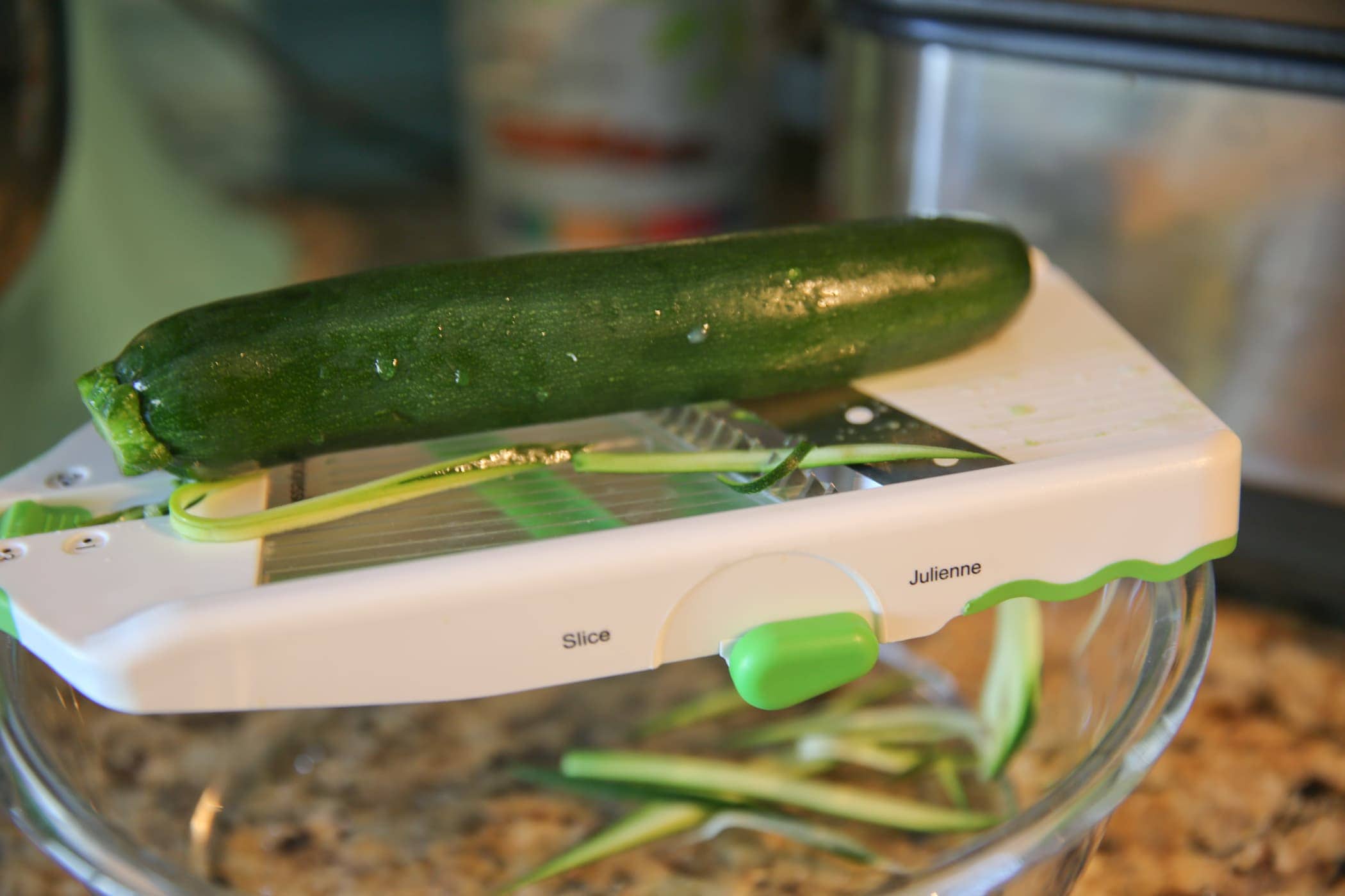 cucumber on slicing block