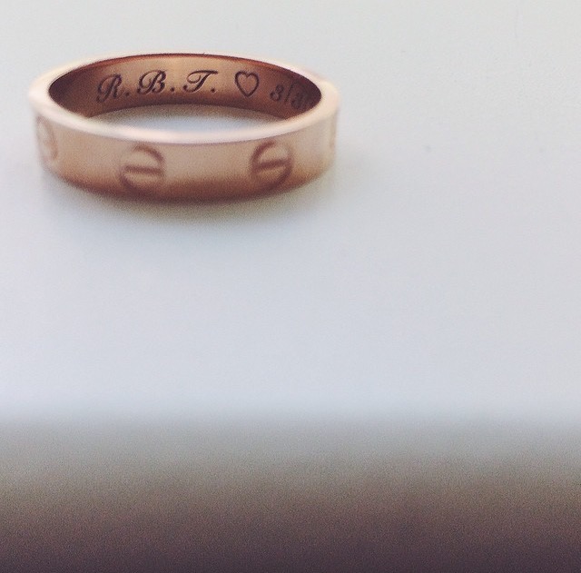 Push present origin engraved ring for push present