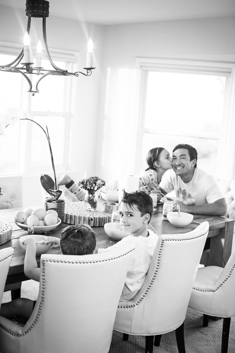 family at dinner table