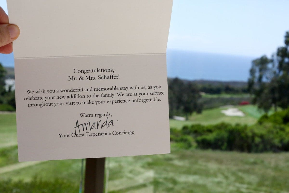 thank you note pelican hill babymoon