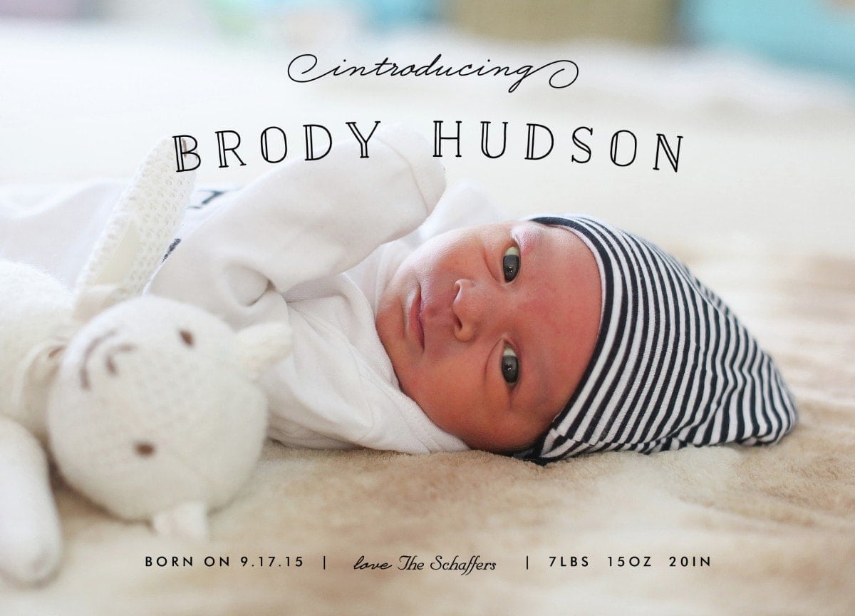 birth announcement card