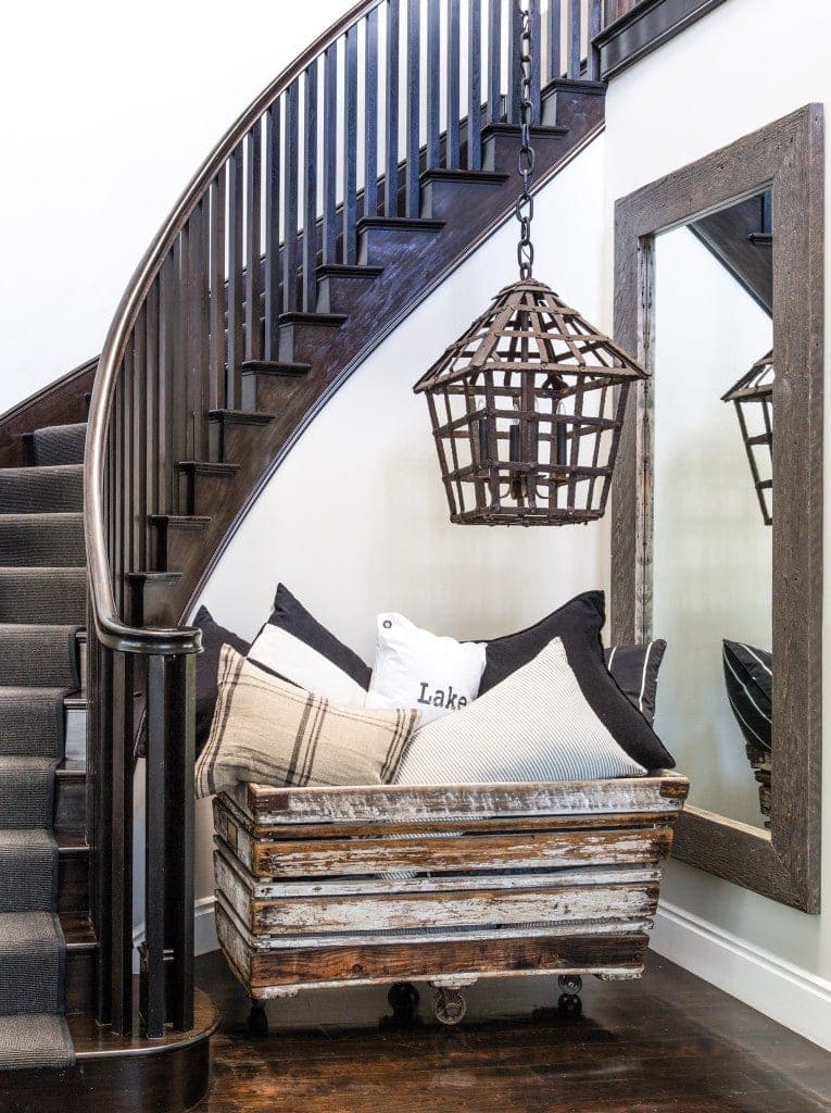 The stairwell at Diane Keaton's home in Pacific Palisades, CA.