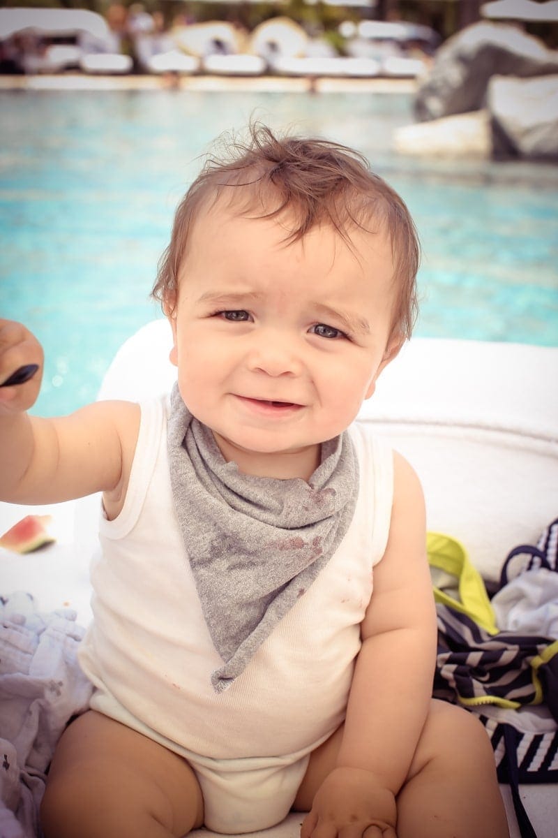 baby at pool