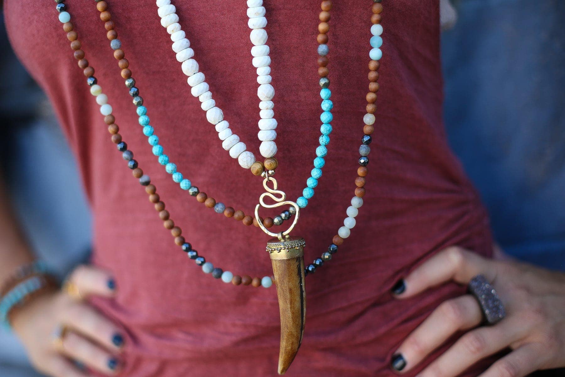 layered beaded necklaces