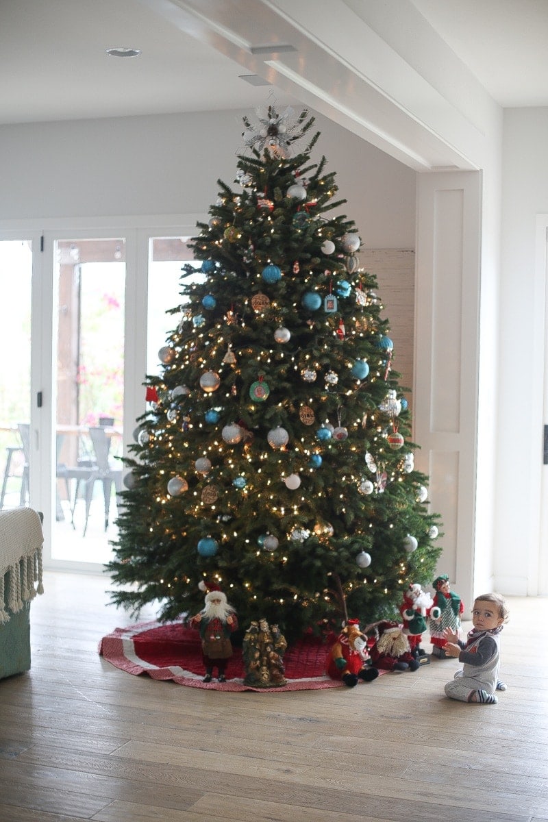 christmas tree and baby