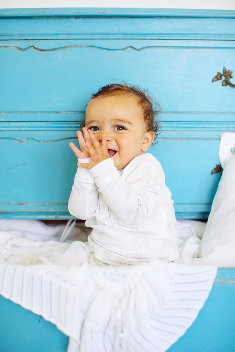 happy baby clapping