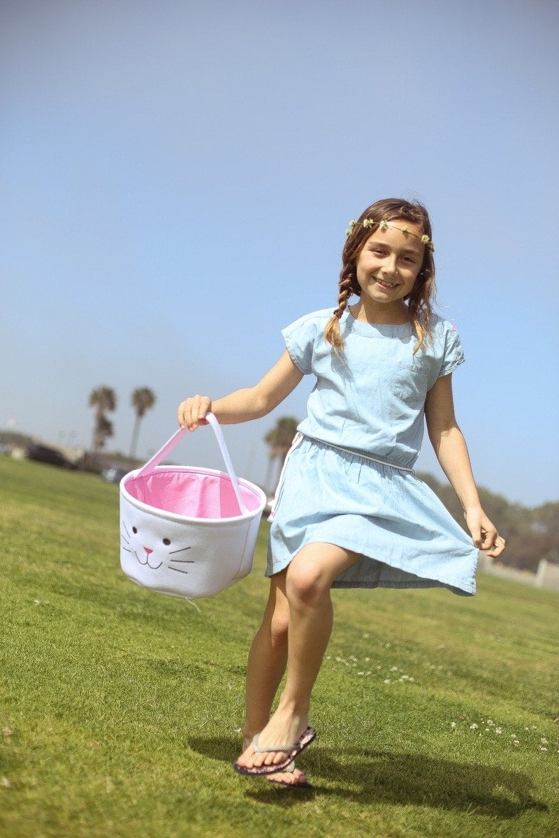 child with easter basket