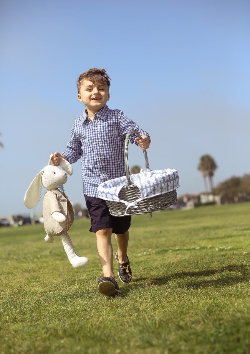 child with easter basket