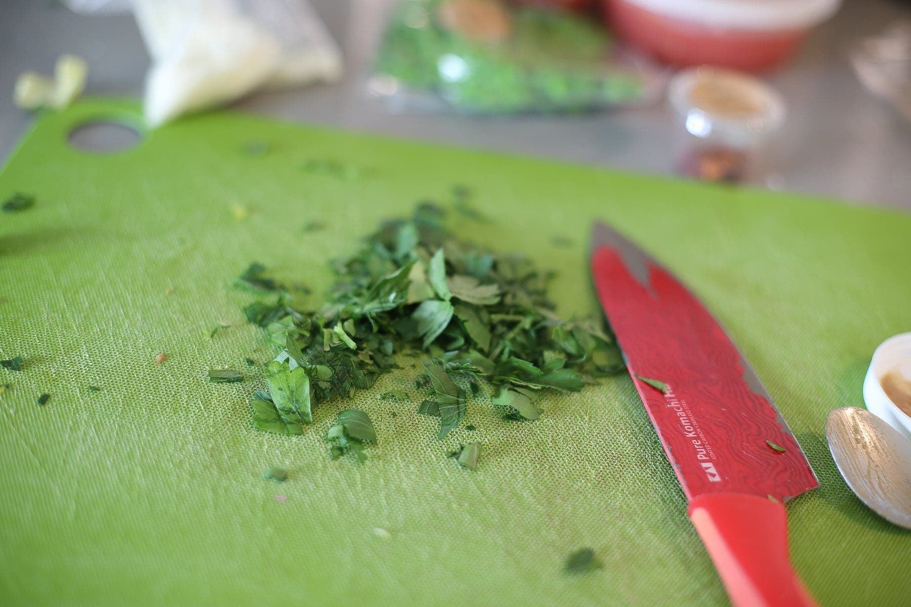 parsley on cutting board