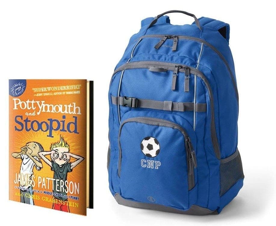 book and backpack 