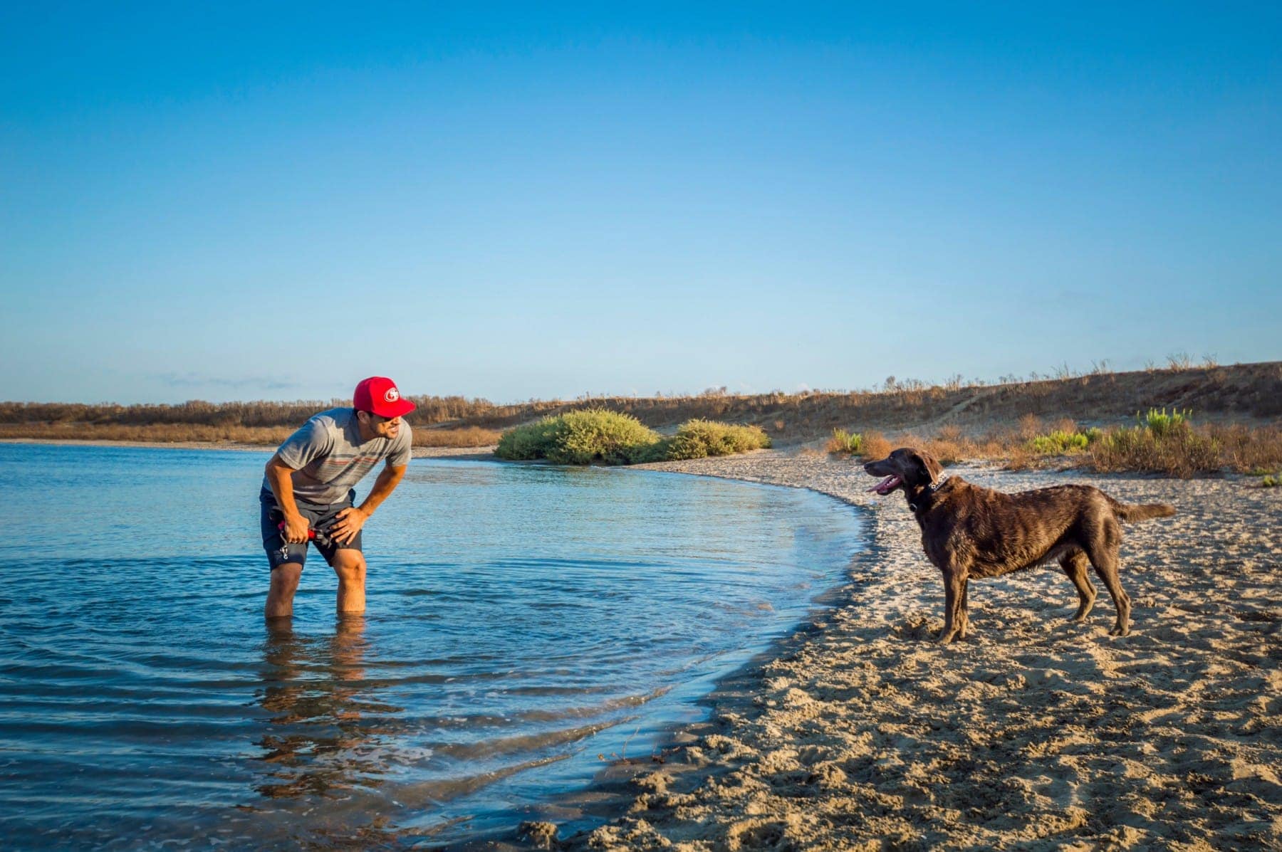 man with his dog