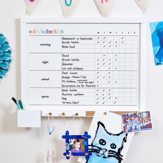 organized kids chore chart