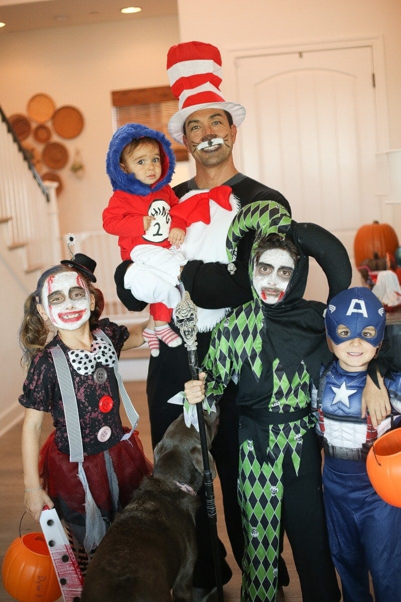 family in halloween costumes