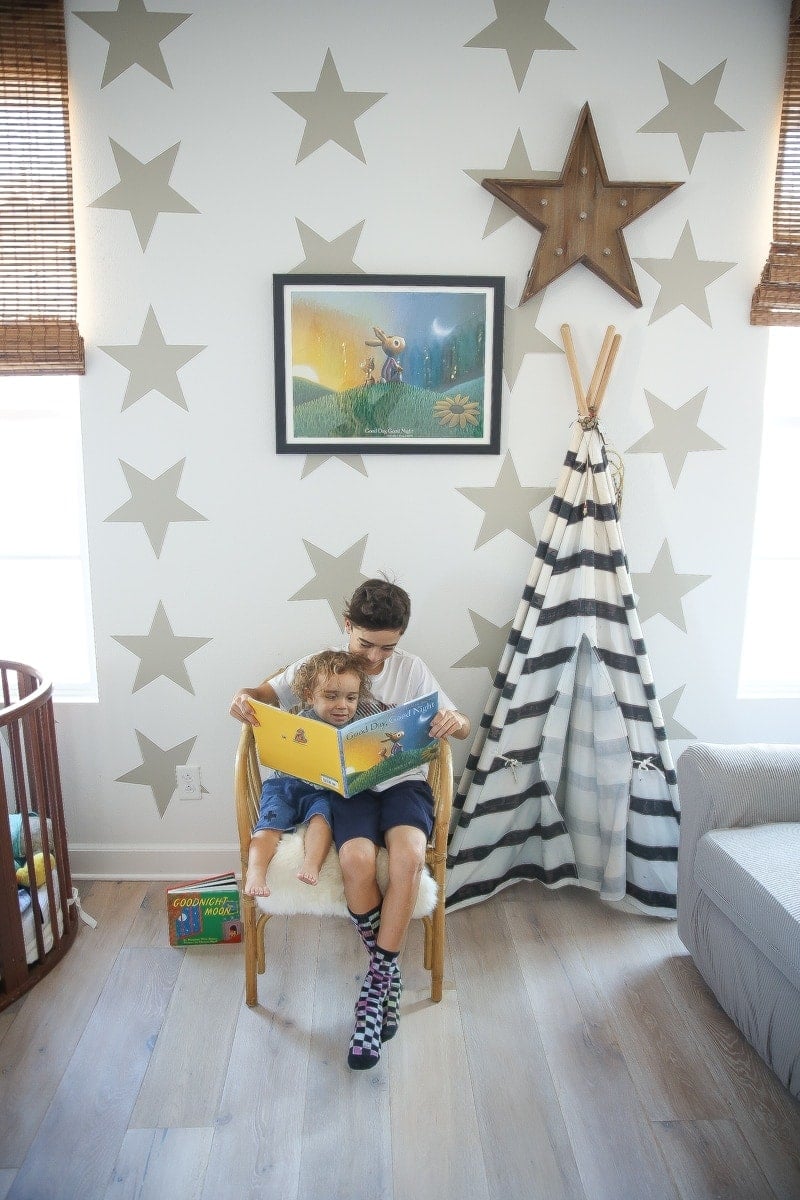 boys reading in bedroom