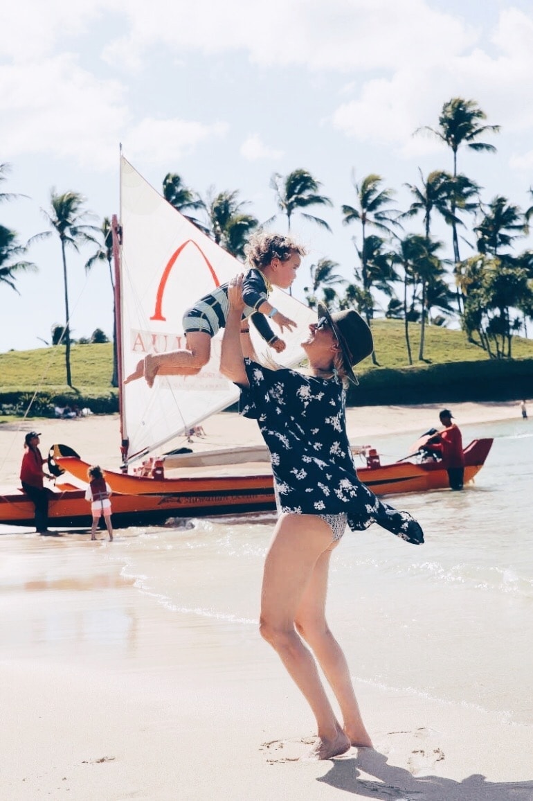 Mom and baby at disney aulani