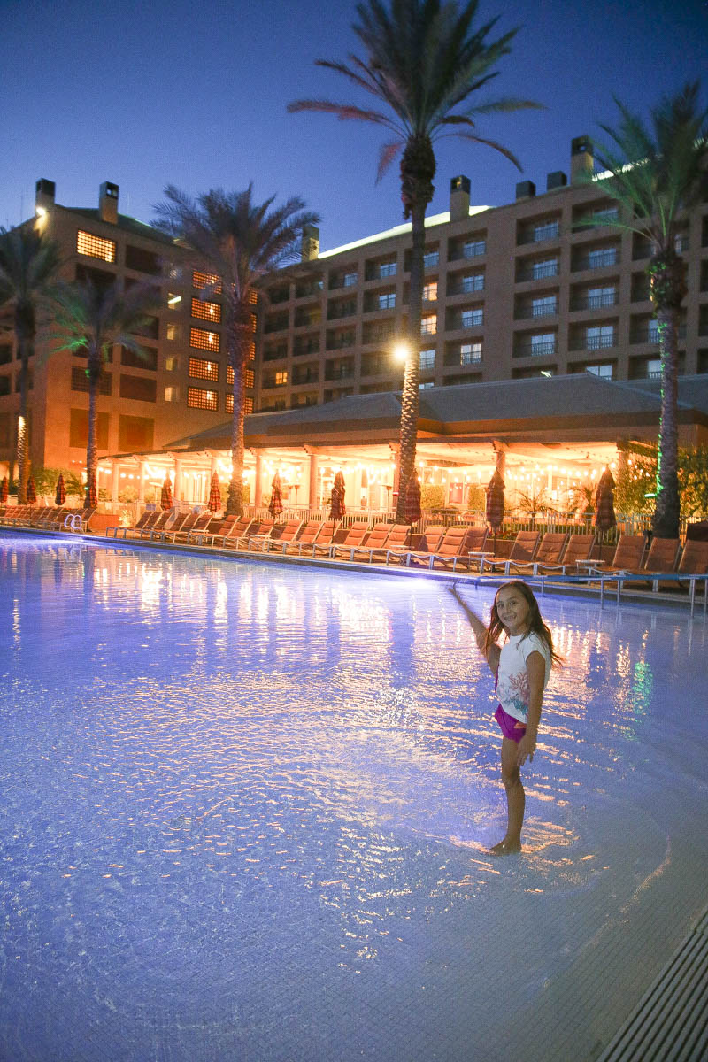 Little one splashing around in the gorgeous pool