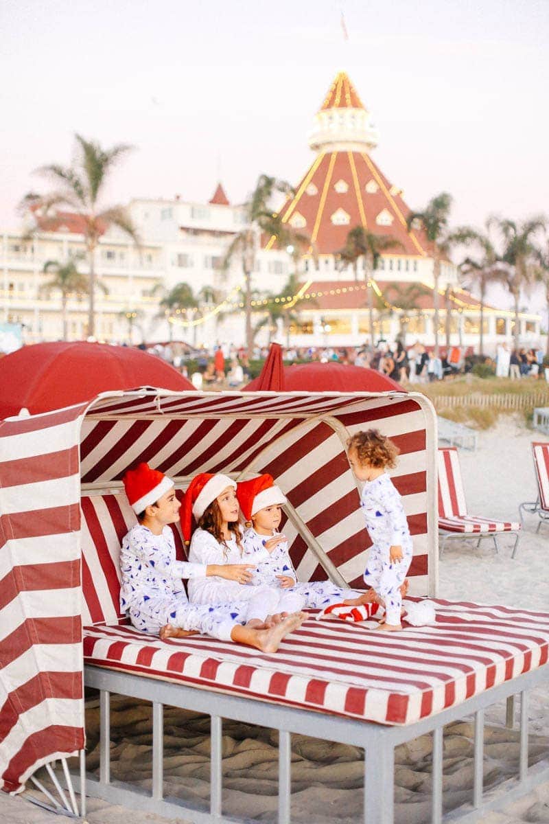 christmas kids on the beach