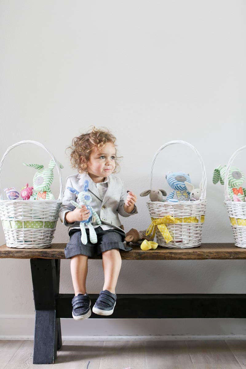 child and easter baskets