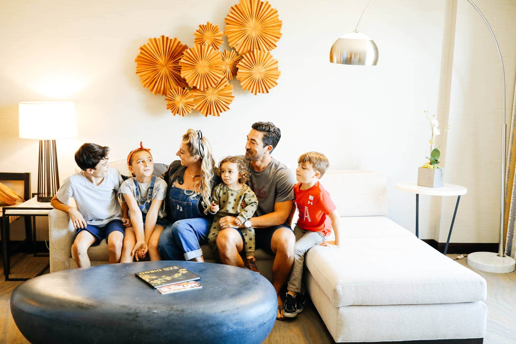 Happy Family in an Elegant Room #citygirlgonemom #hyattregency #lajollasandiego #lajolla