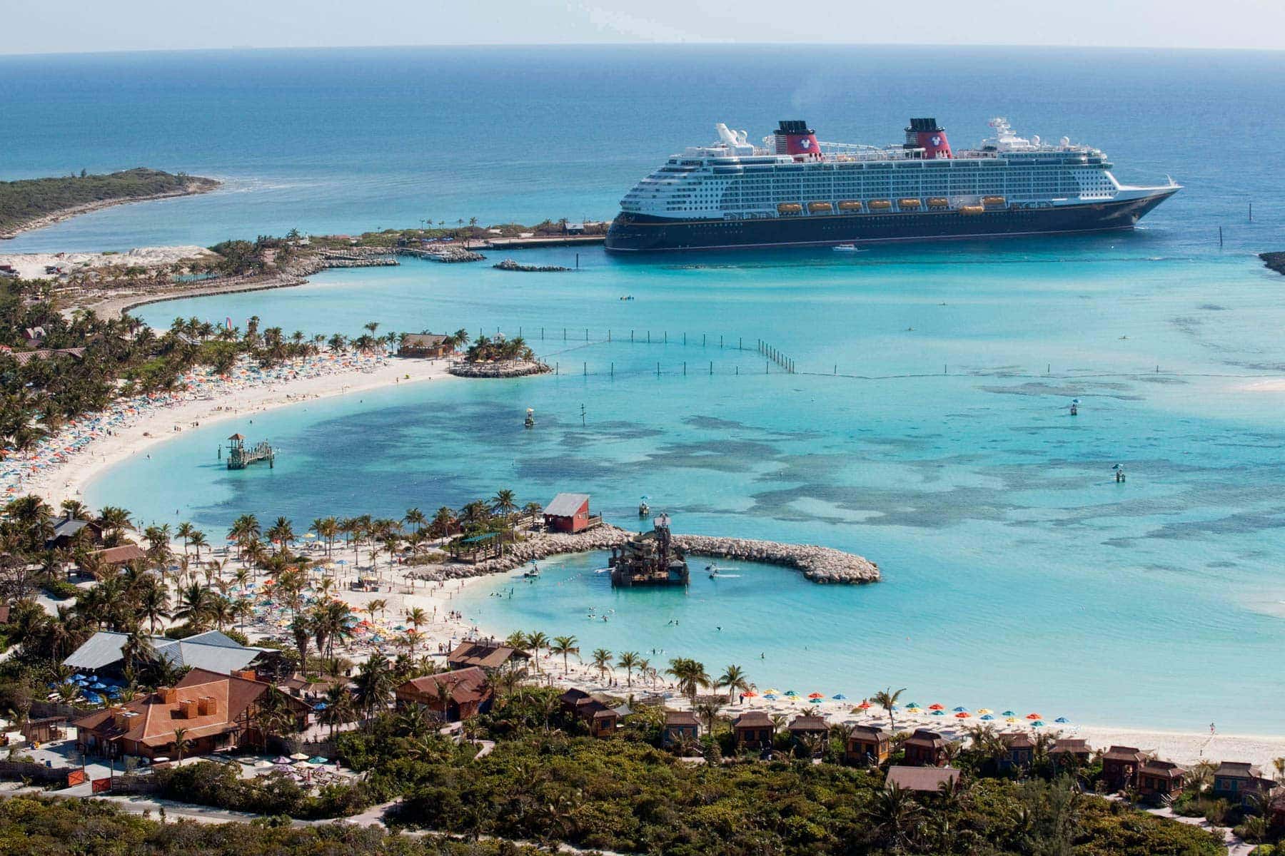 Disney Cruise docks at Castaway Cay