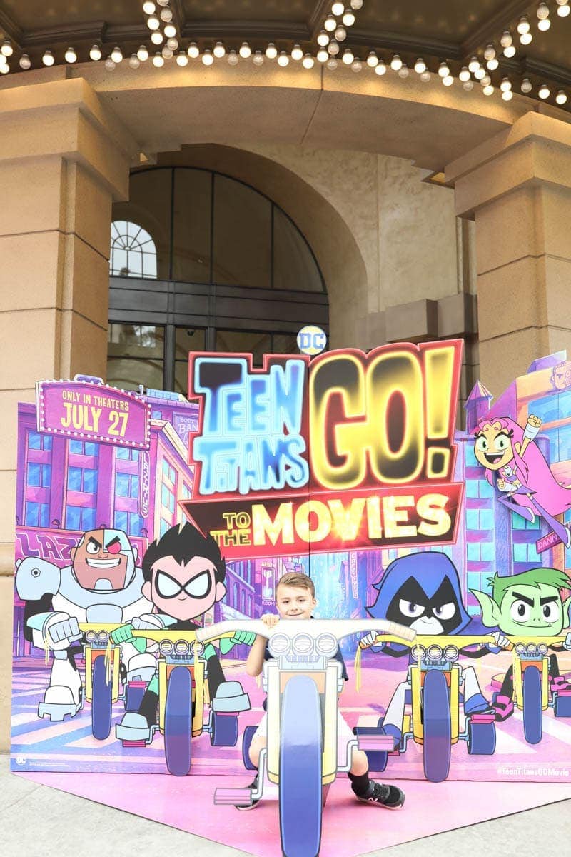 Photo of a Kid with Teen Titans Go To The Movies Backdrop #hollywood #warnerbrothers #teentitansgotothemovies #citygirlgonemom