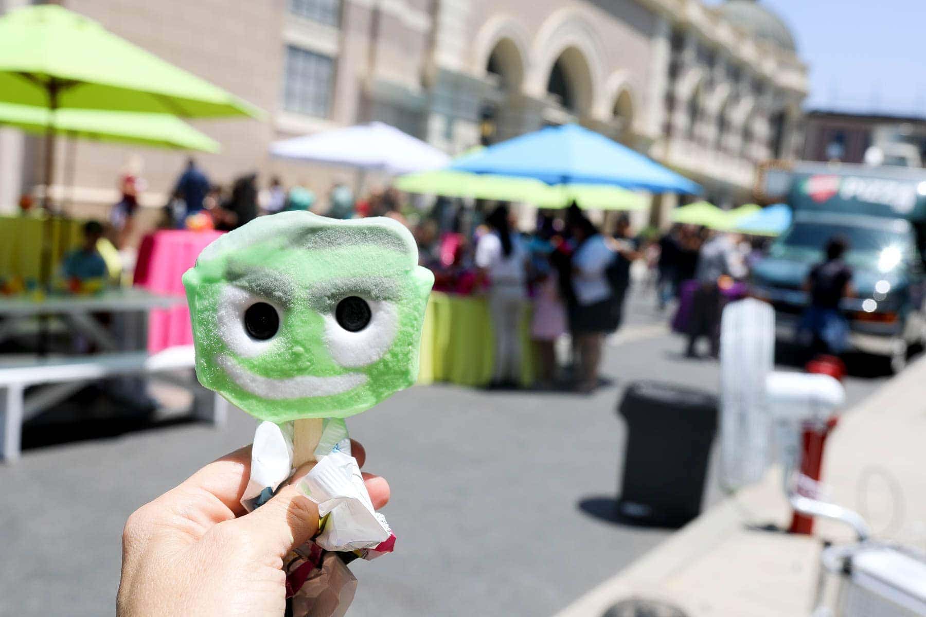 Unique Green and White with a Face Ice Pop #hollywood #warnerbrothers #teentitansgotothemovies #citygirlgonemom