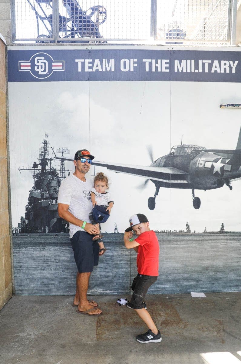 Father and sons with Team of The Military Background #familyday #family #weekend #familydaysout #citygirlgonemom