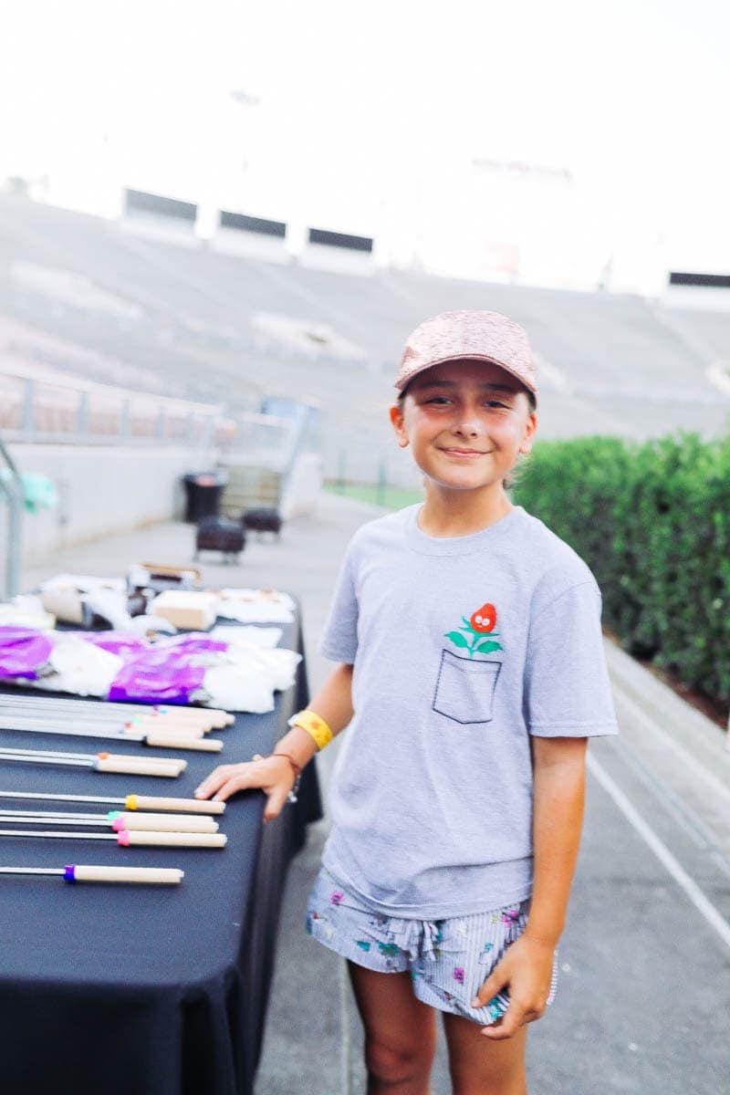 Childhood Cancer is an awful diagnosis. All kids deserve a night to remember and that's exactly what Northwestern Mutual did for their night to remember at the Rose Bowl Stadium! #childhoodcancerawareness #rosebowlstadiumcampout #campoutforkids #cancerawareness #rosebudscampout #rosebowlstadium #pasadena #california #citygirlgonemom #camping #footballstadium