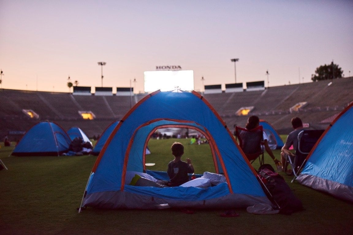 Childhood Cancer is an awful diagnosis. All kids deserve a night to remember and that's exactly what Northwestern Mutual did for their night to remember at the Rose Bowl Stadium! #childhoodcancerawareness #rosebowlstadiumcampout #campoutforkids #cancerawareness #rosebudscampout #rosebowlstadium #pasadena #california #citygirlgonemom #camping #footballstadium