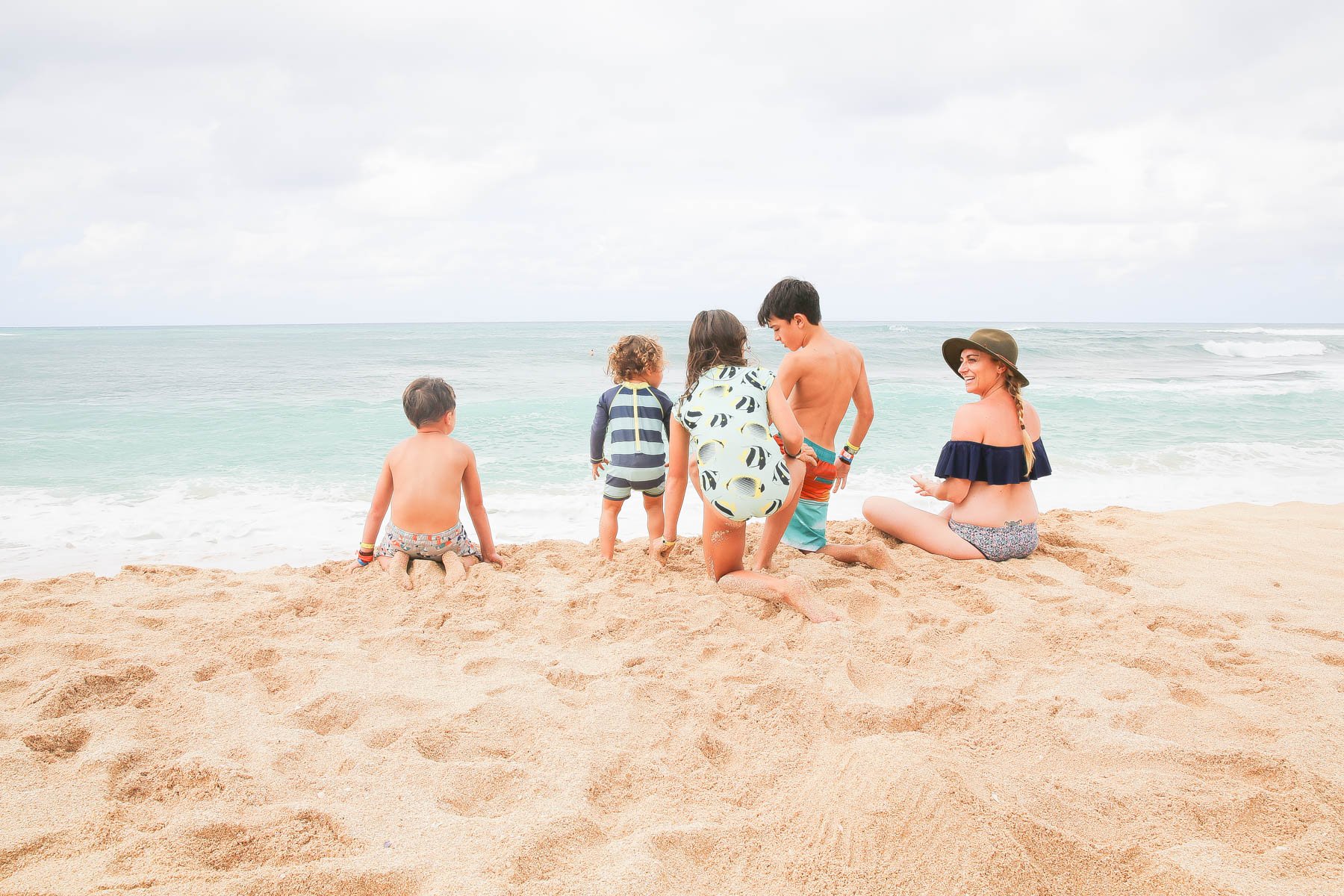 Hawaii beach with family