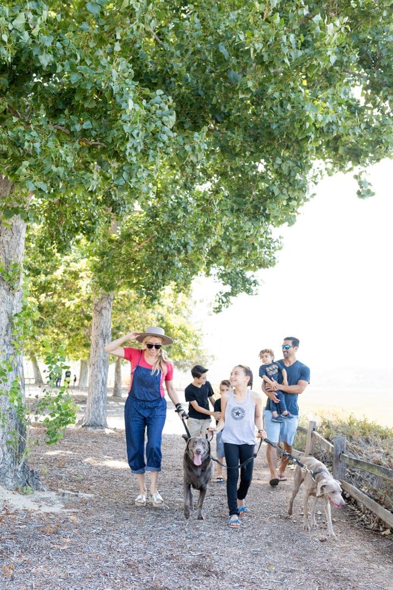 family with dog