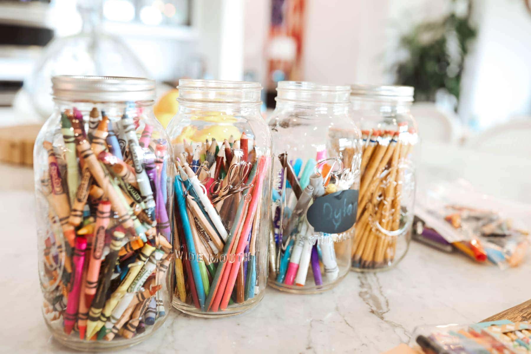 mason jars with kids supplies