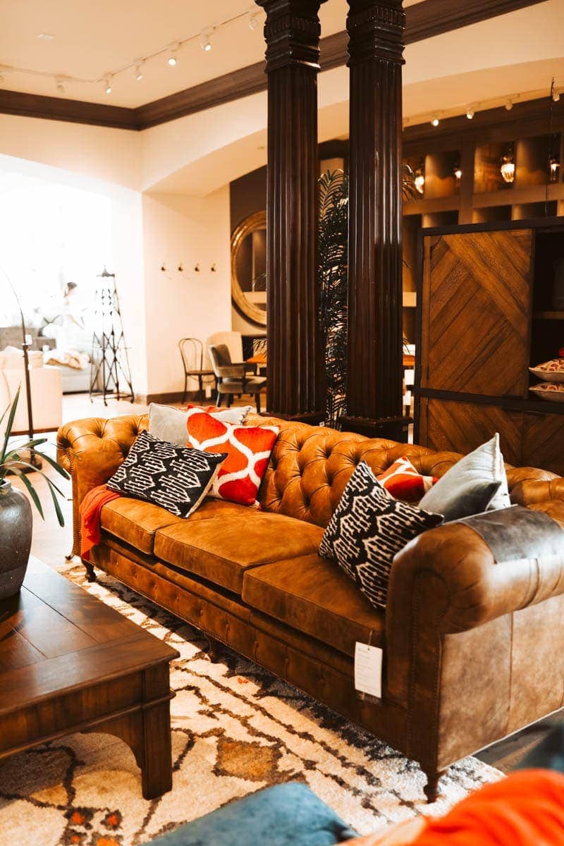 brown leather couch