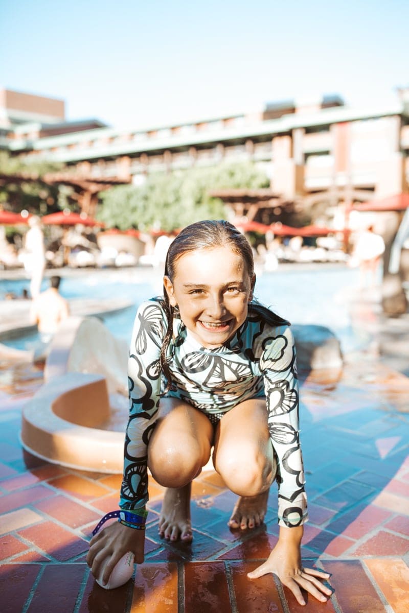 Girl at disney Grand California Pool