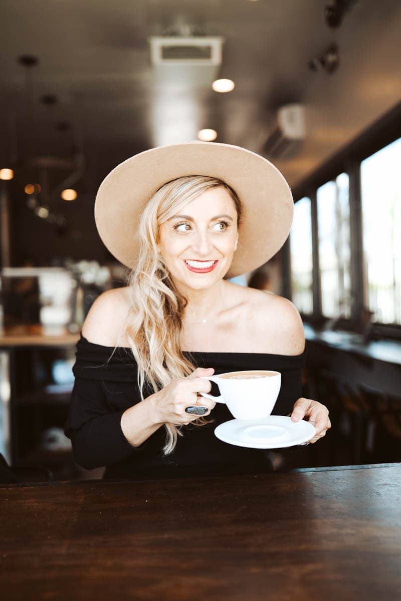 girl drinking coffee