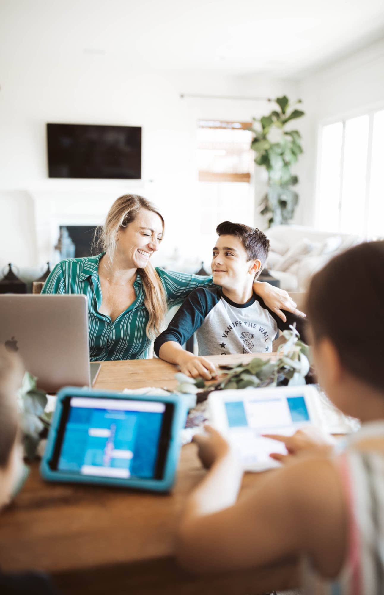 family on computers