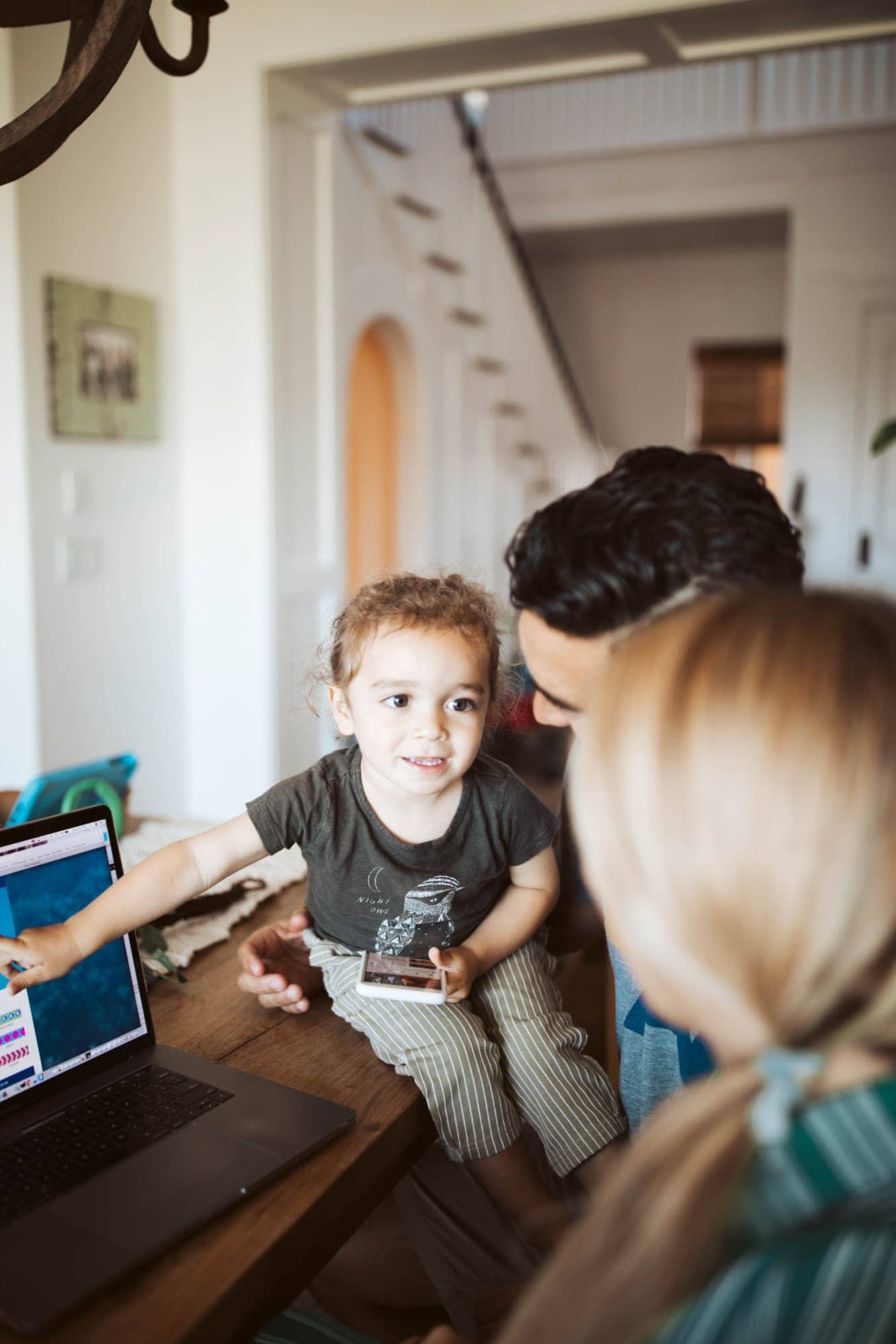 toddler on computer