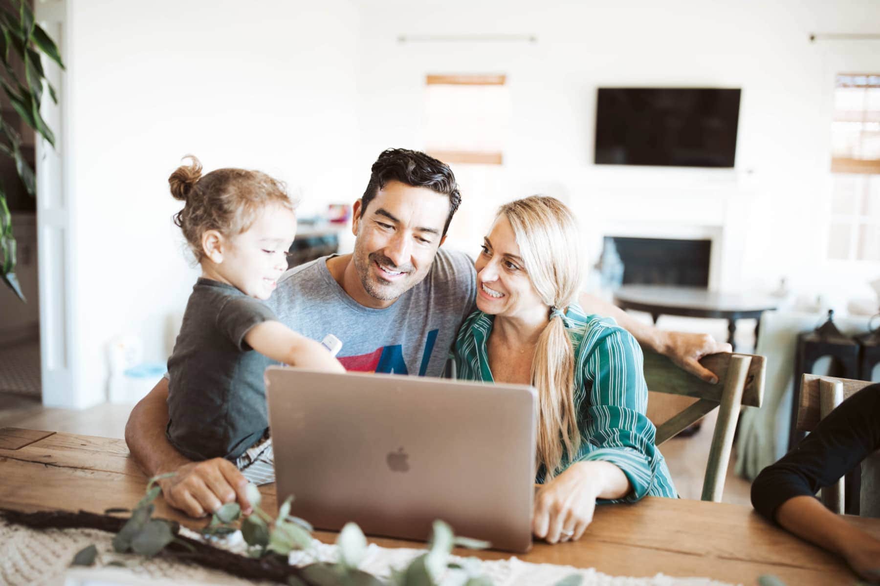 family at computer