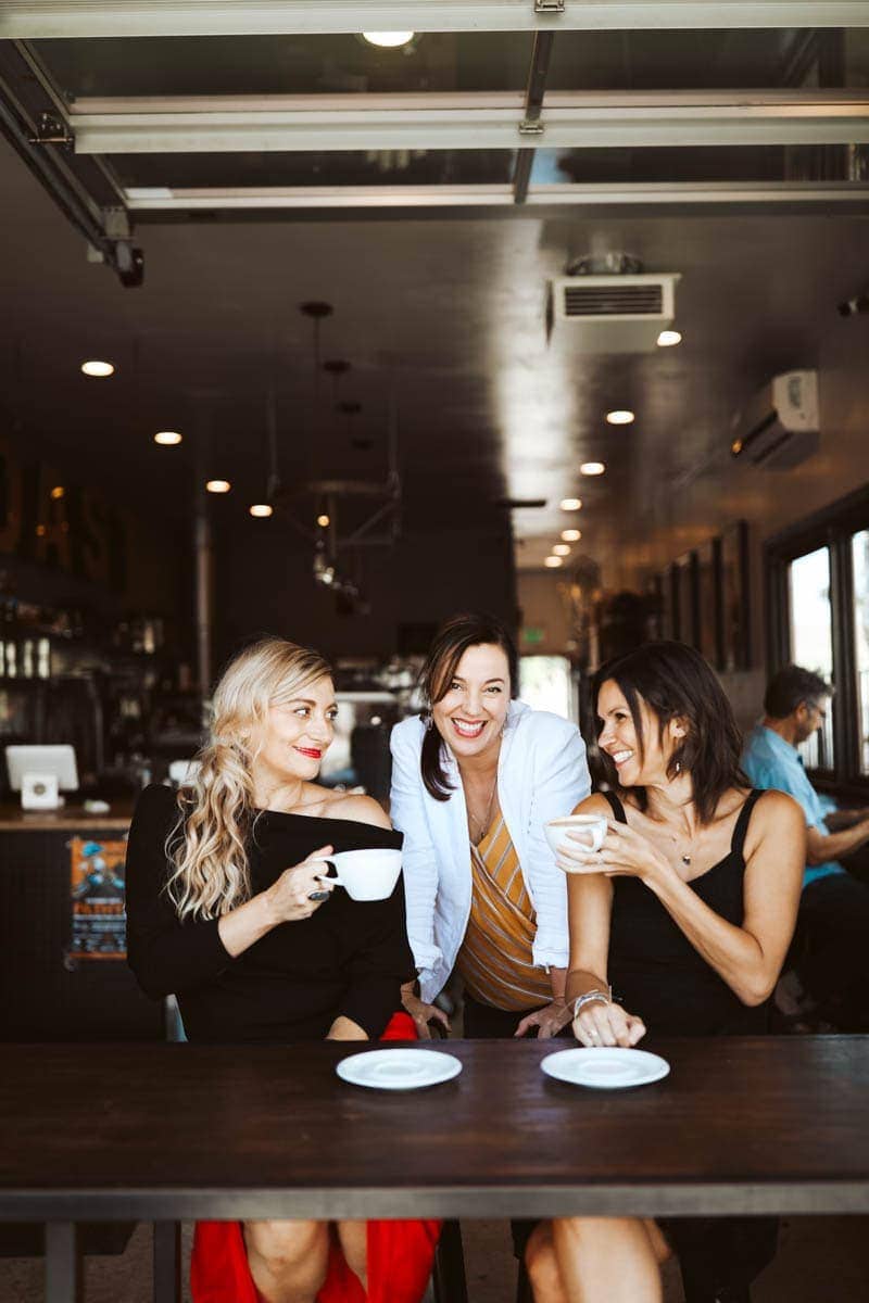 girls drinking coffee