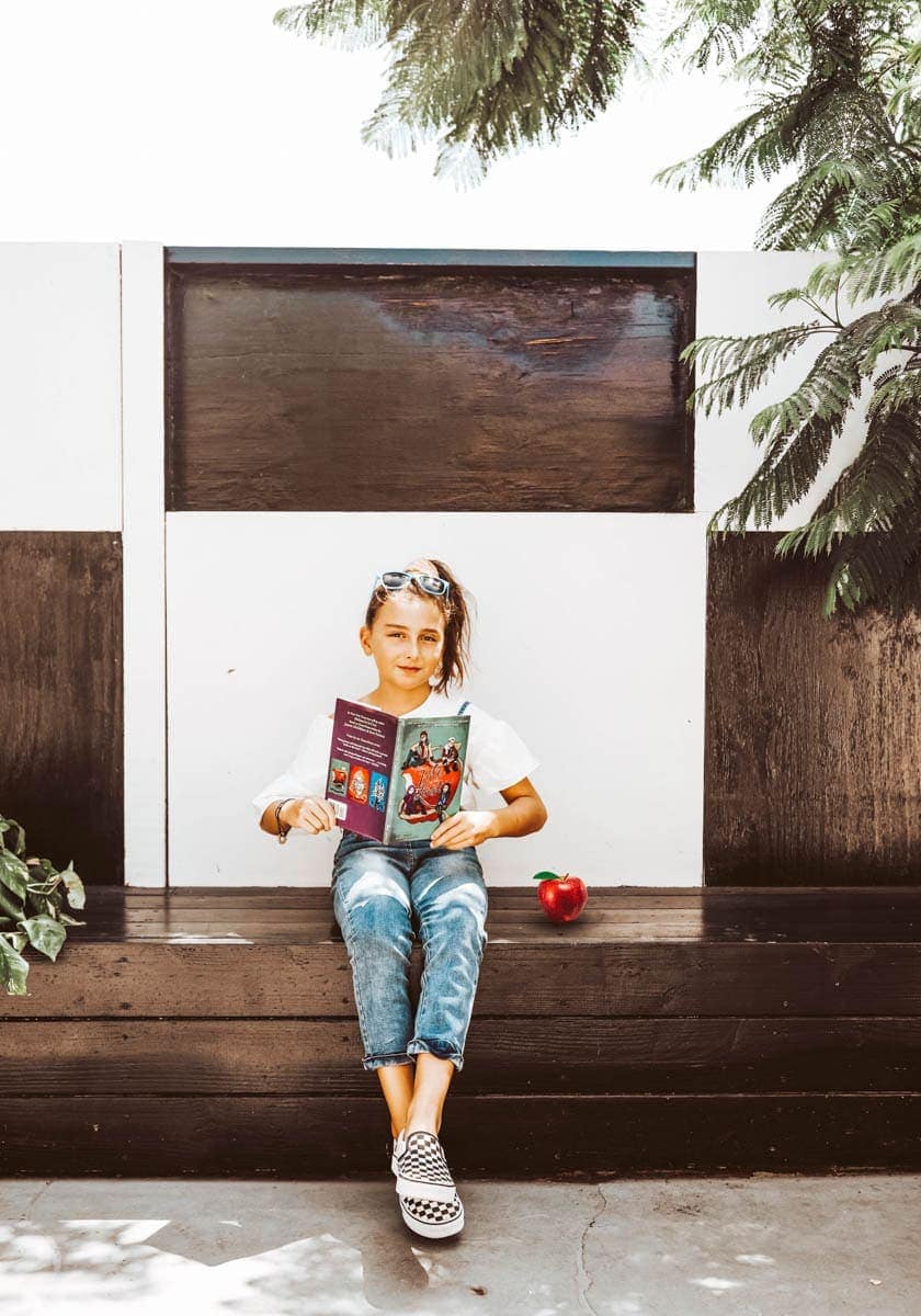 girl reading a book