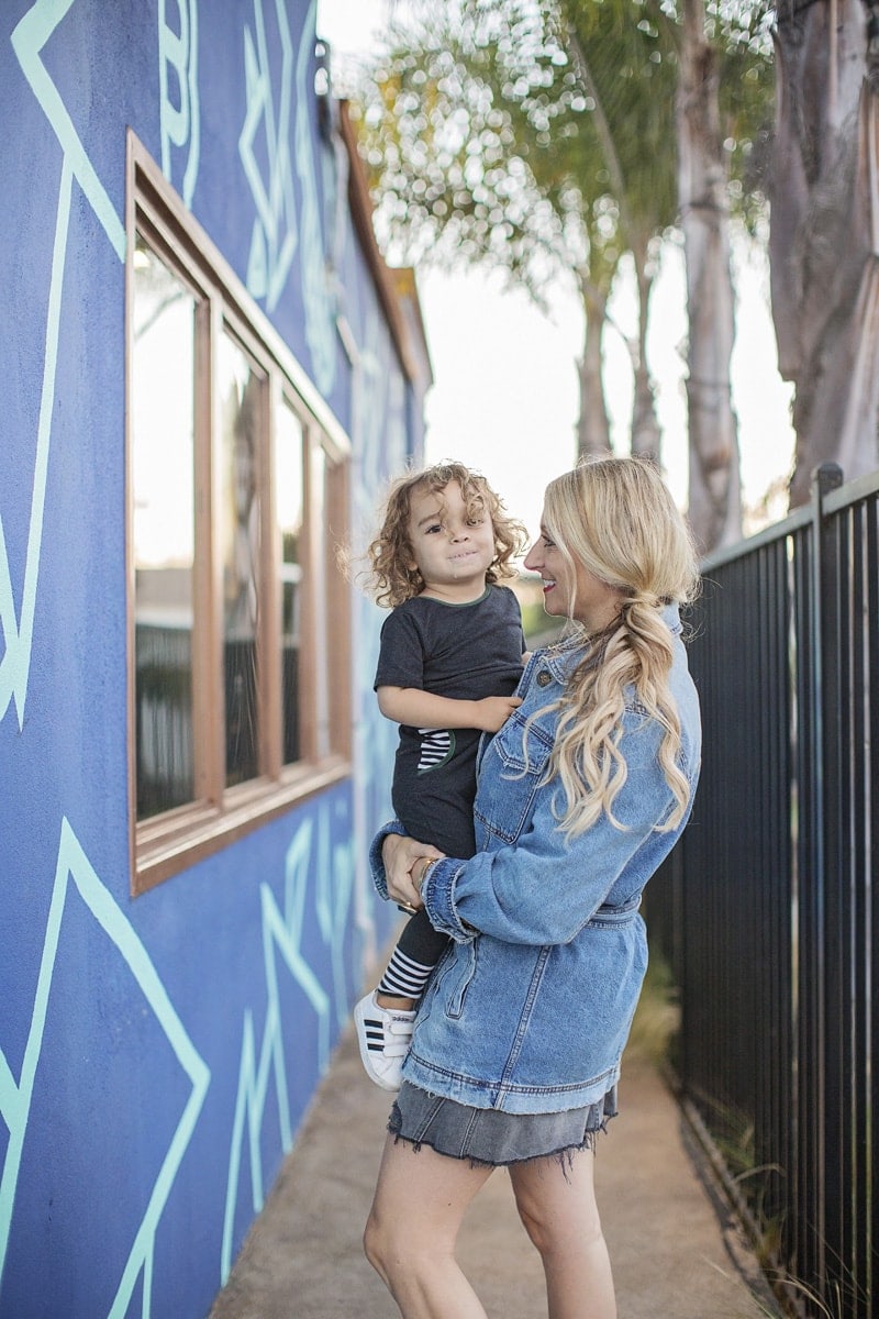 pretty Mom and toddler