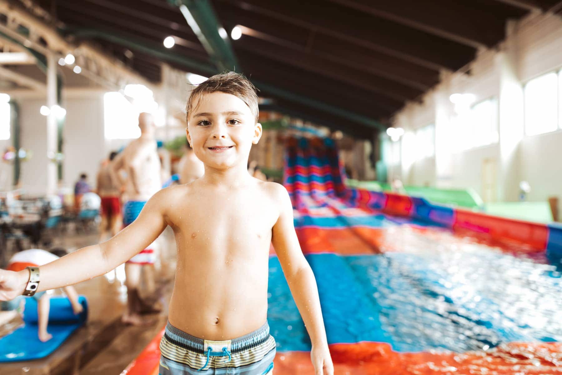 boy at waterpark