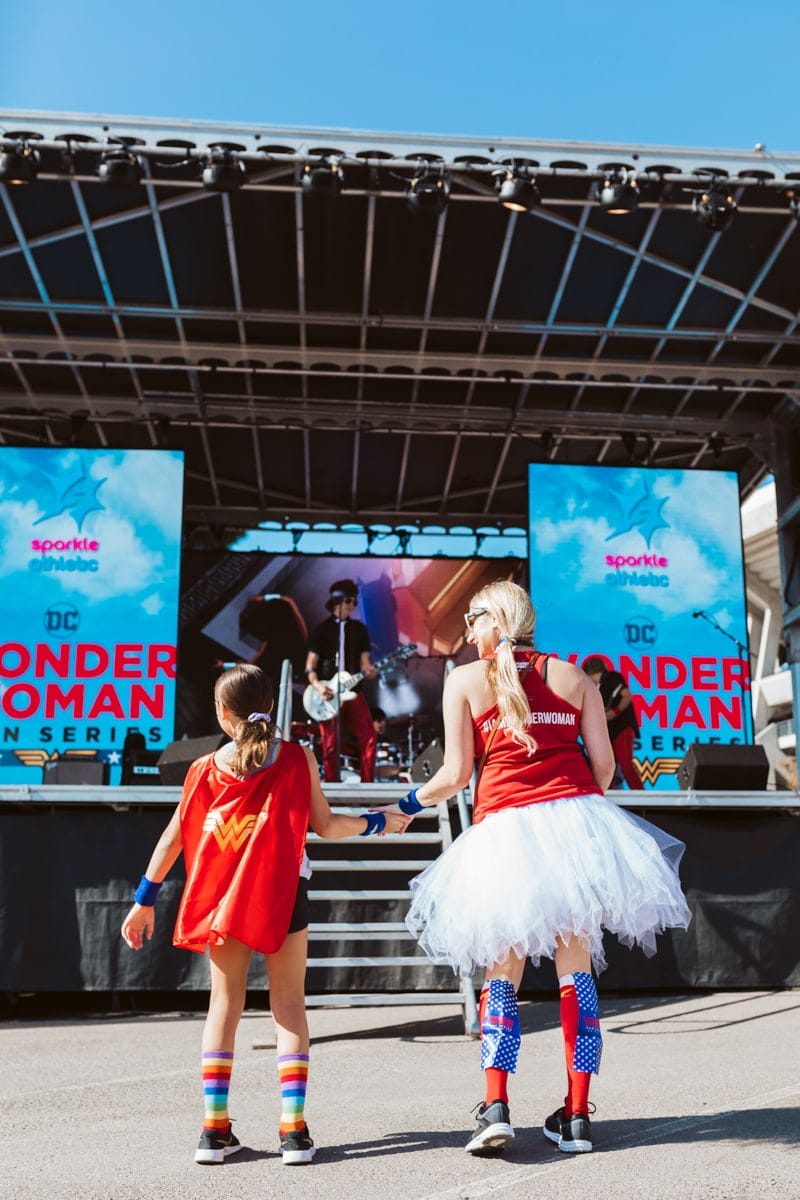 dancing at the Wonder Woman race series