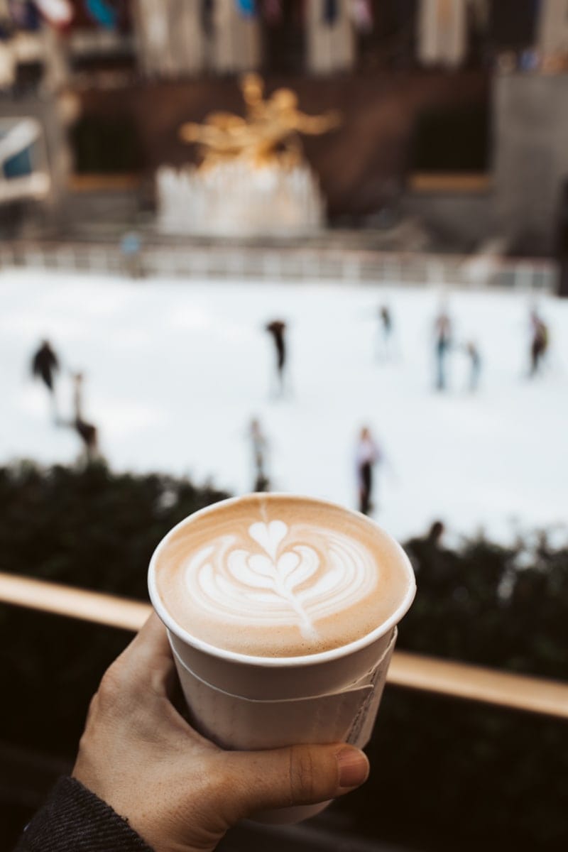 coffee at Rockefeller center ice rink