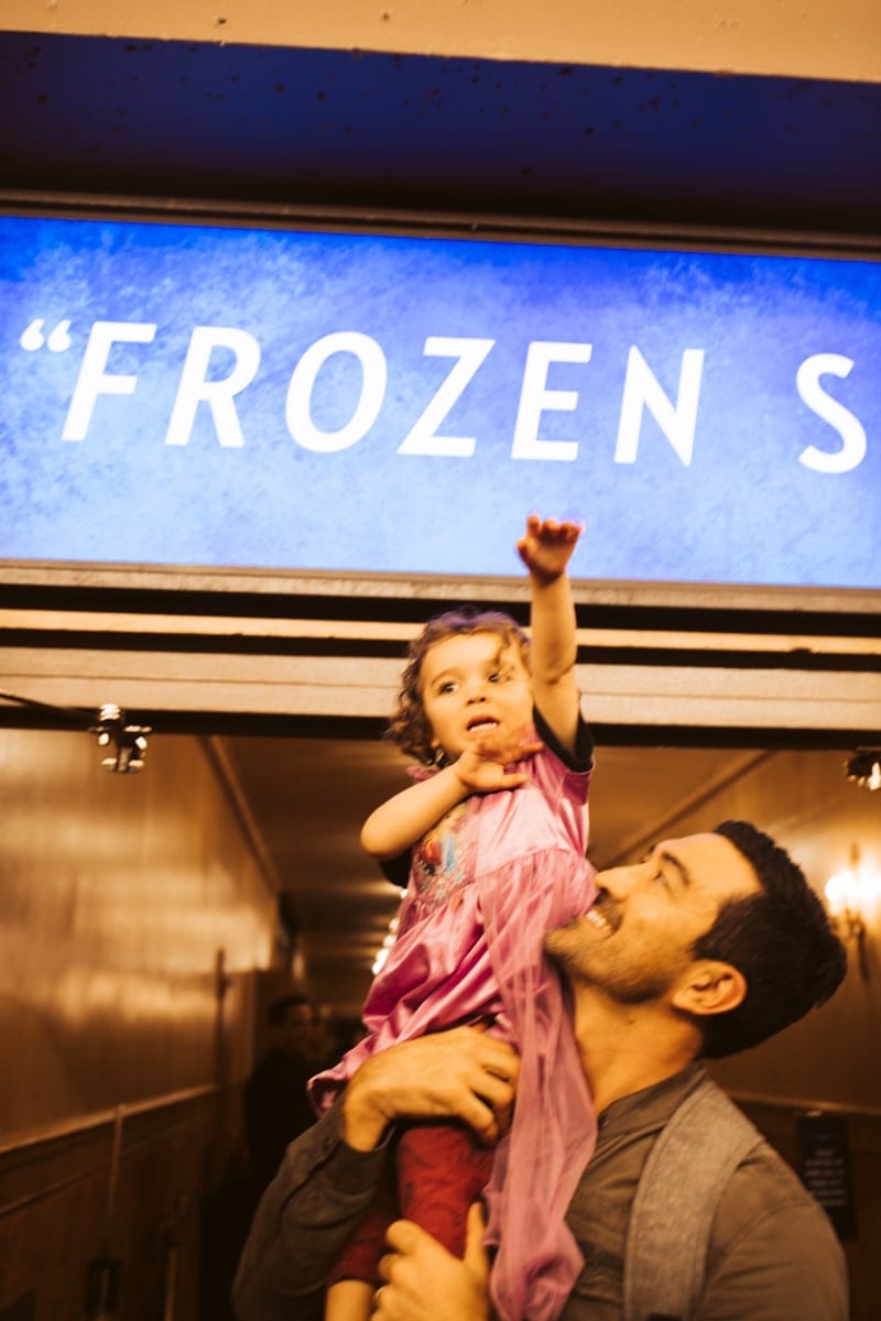 father and son at frozen play