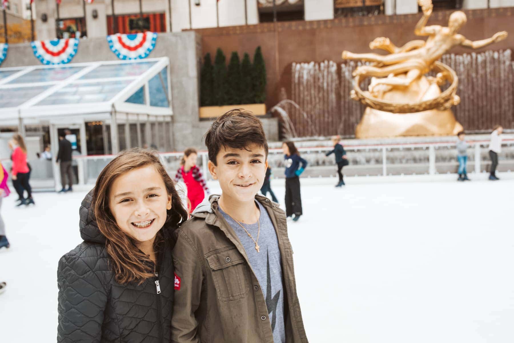 kids on ice rink