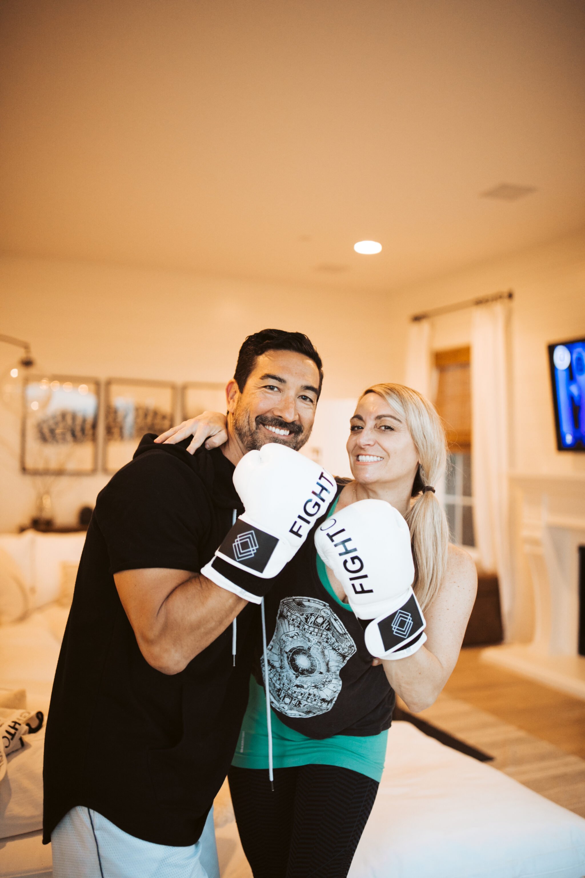 couple boxing together