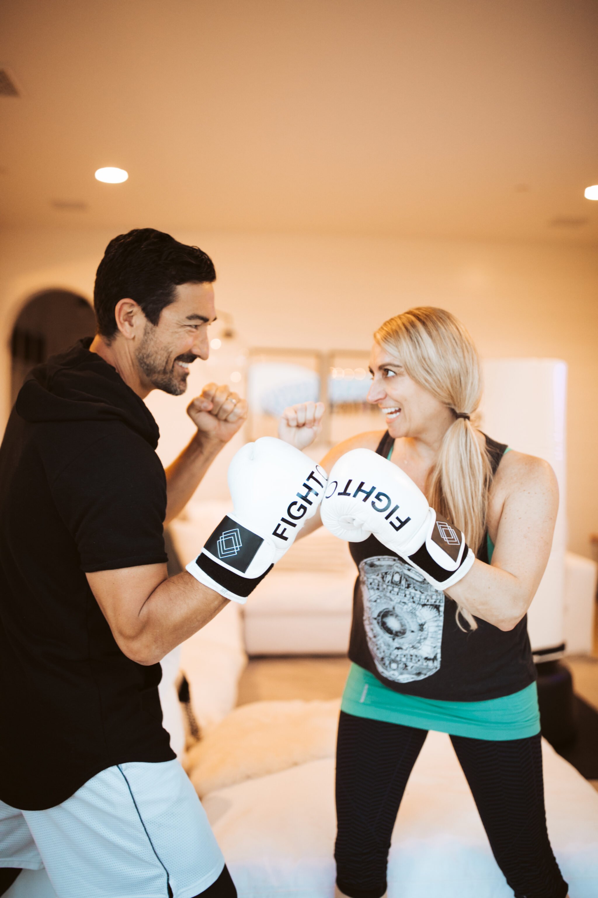 couple boxing together