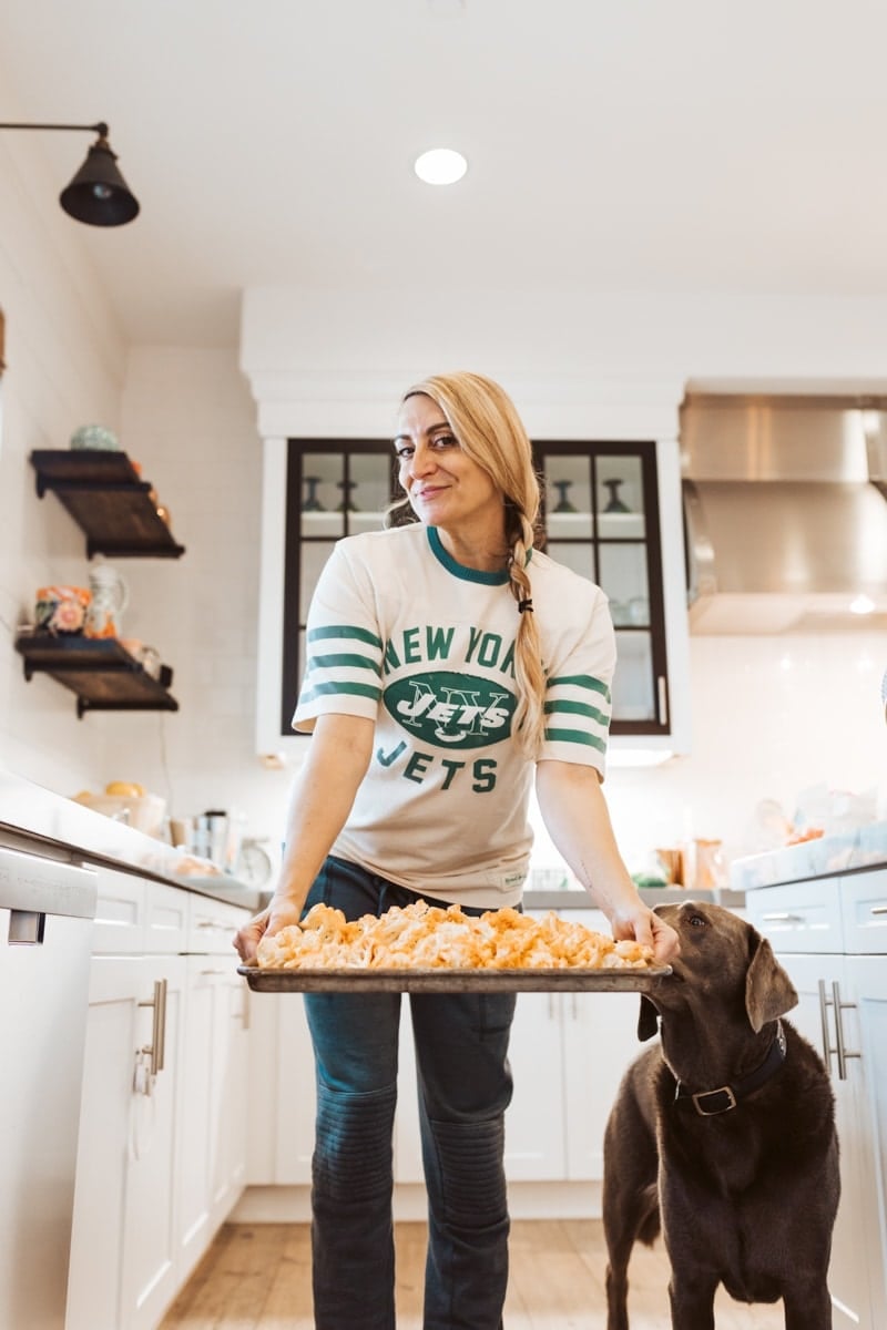 mom serving baked cauliflower